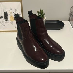 BP Burgundy Platform Chelsea Boots